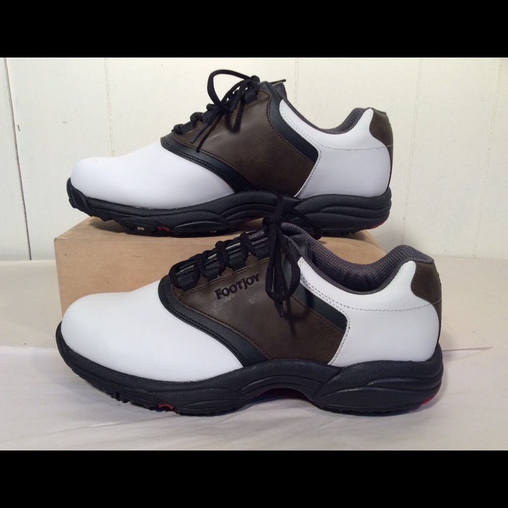 FootJoy GreenJoys  white and brown mens golf shoes
